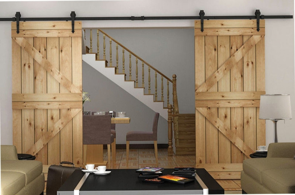 Pablo - Rustic Unfinished 2-Panel V-Groove Knotty Alder Barn Door