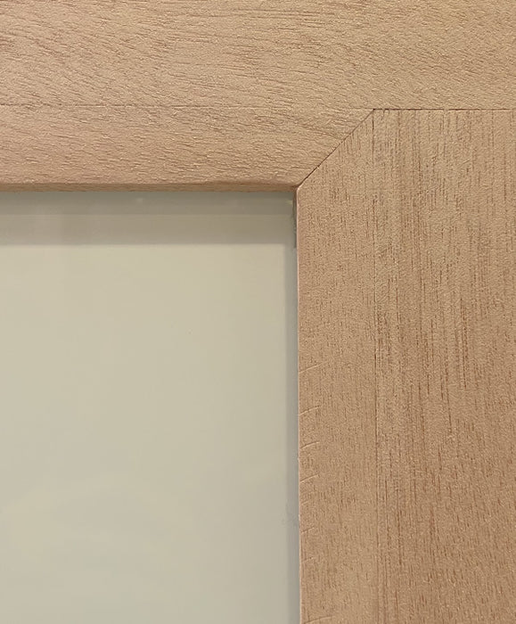 Dolce - Exterior Modern Mahogany Handcrafted Wood & White Laminated Glass Entry Solid Front Door