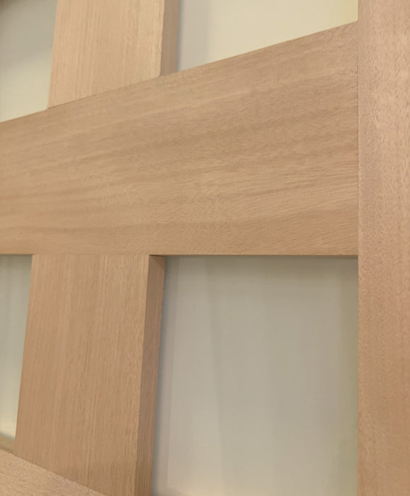 Dolce - Exterior Modern Mahogany Handcrafted Wood & White Laminated Glass Entry Solid Front Door