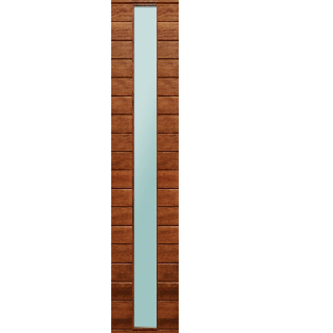 Nobu - Exterior Modern Mahogany Wood & White Laminated Glass Entry Solid Front Door