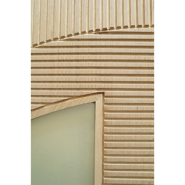 Ocean - Exterior Modern Mahogany/White Oak Wood & White Laminated Glass Entry Solid Front Door