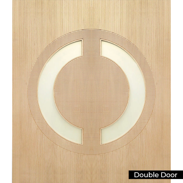 Ocean - Exterior Modern Mahogany/White Oak Wood & White Laminated Glass Entry Solid Front Door