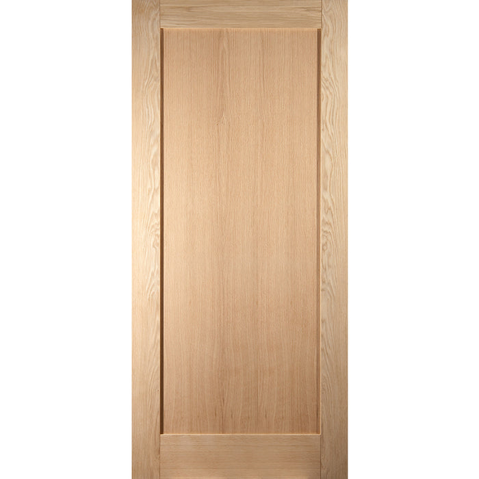 Interior 1-Panel Shaker White Oak Solid Core Stain Grade Modern Door