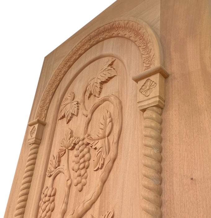 Vino - Spanish Design with Decorative Carving Solid Mahogany Door