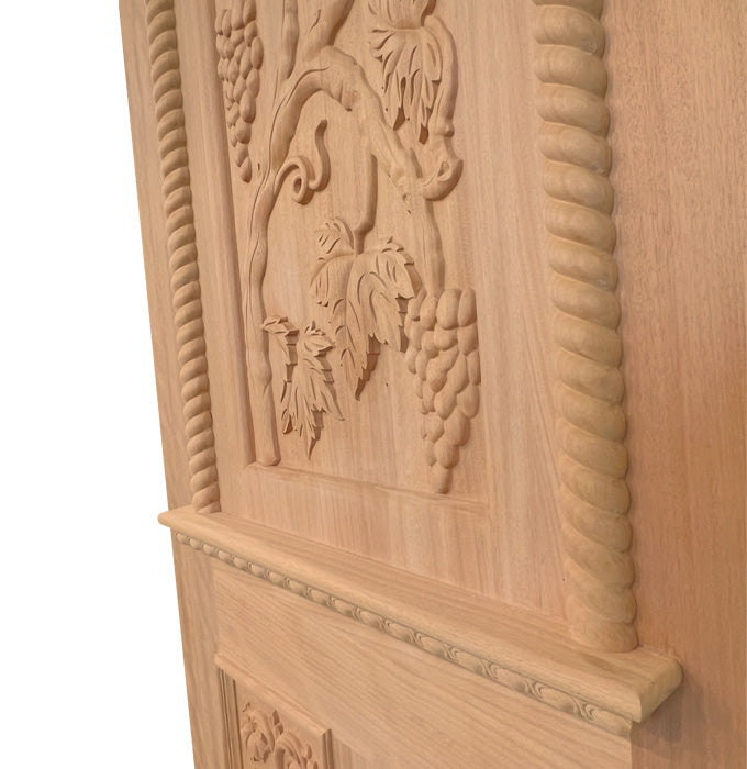 Vino - Spanish Design with Decorative Carving Solid Mahogany Door