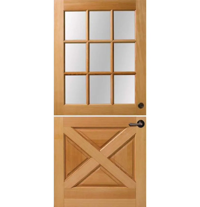2035 9-Lite Dutch Doug Fir Wood Entry Solid Door — Lux Doors