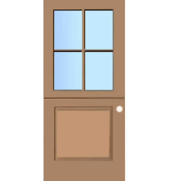 4182 4-Lite Dutch Doug Fir Wood Entry Solid Door