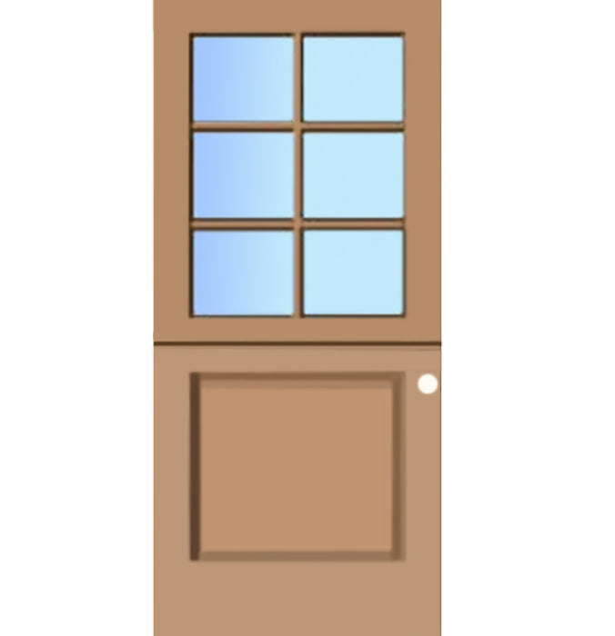 4182 6-Lite Dutch Doug Fir Wood Entry Solid Door