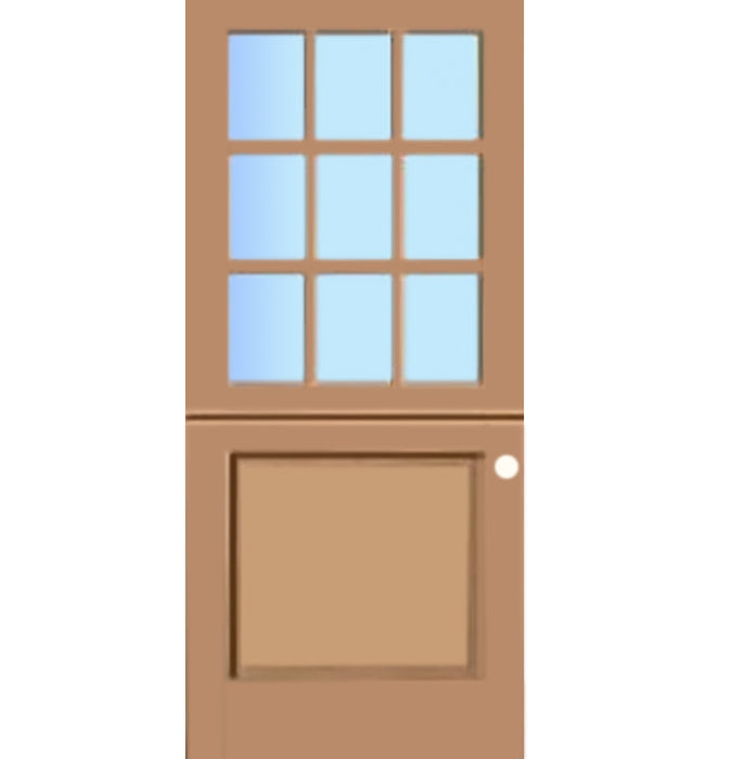 4182 9-Lite Dutch Doug Fir Wood Entry Solid Door
