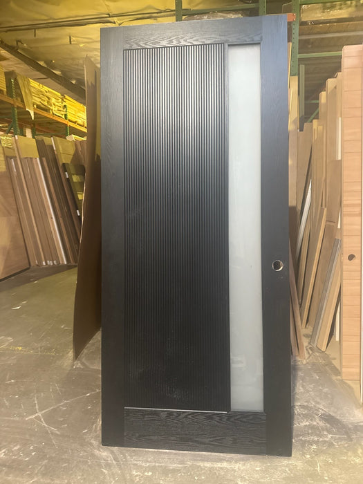 PU-3 Frosted in Black Pearl Contemporary Fiberglass Entry Door