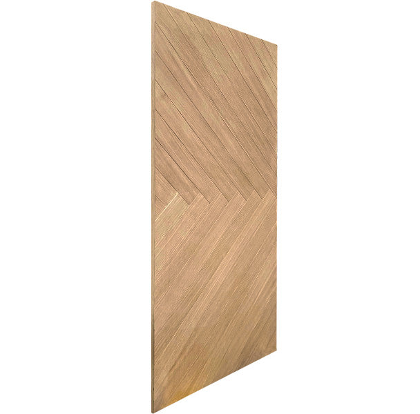 Arrow - Exterior Modern White Oak Wood Entry Solid Front Door