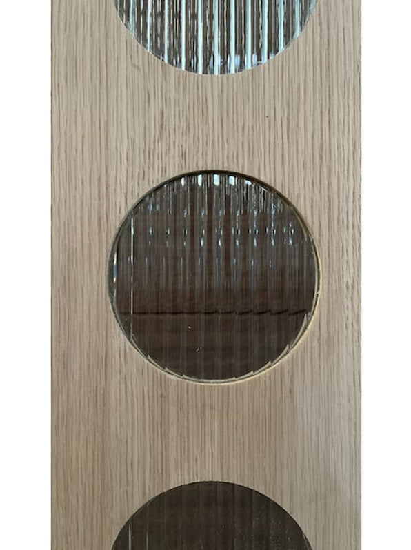 Avila - Interior Modern White Oak Solid Wood Door with Tempered Reeded ...