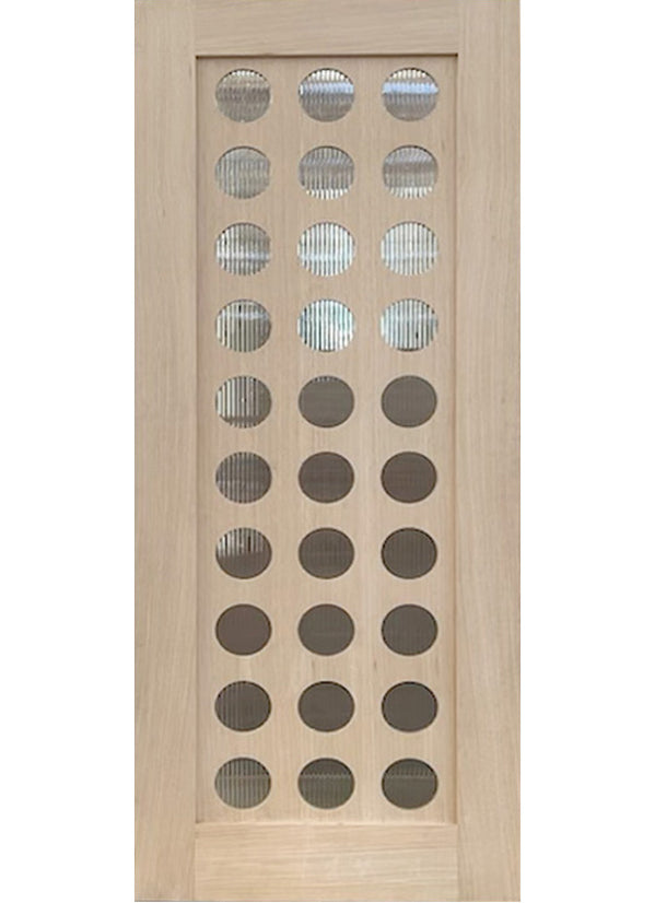 Avila - Interior Modern White Oak Solid Wood Door with Tempered Reeded ...