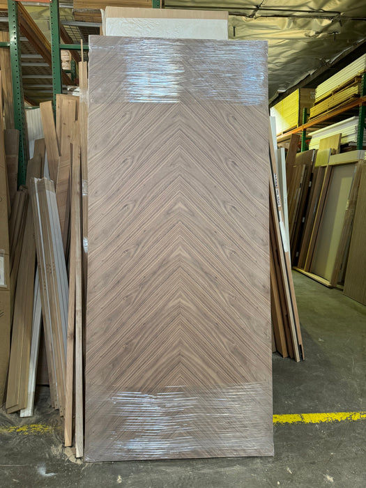 Fossano - Interior Chevron Flush Walnut Solid Core Stain Grade Modern Door