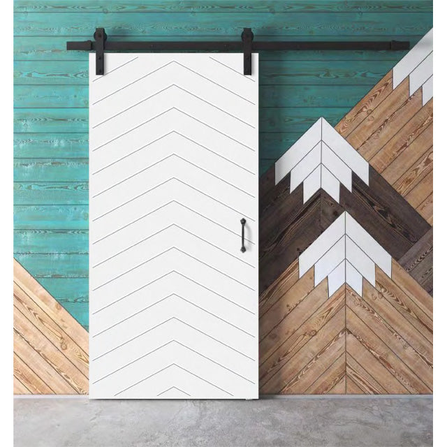 Custom Simplicity Series - Chevron Painted Finish Barn Door