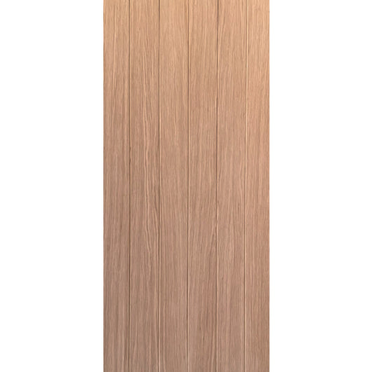 Largo - Modern White Oak Wood Interior Solid Door with Vertical Planks