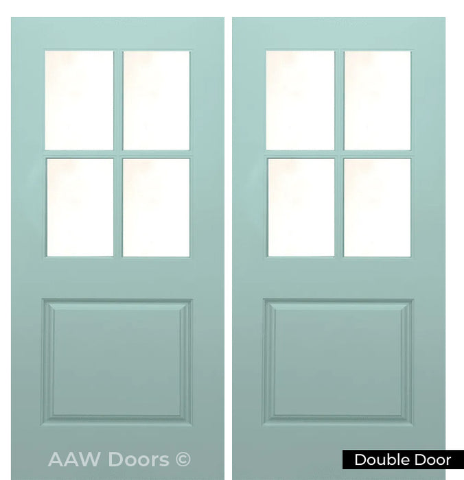 PU-16 Contemporary Fiberglass in Green Entry Door