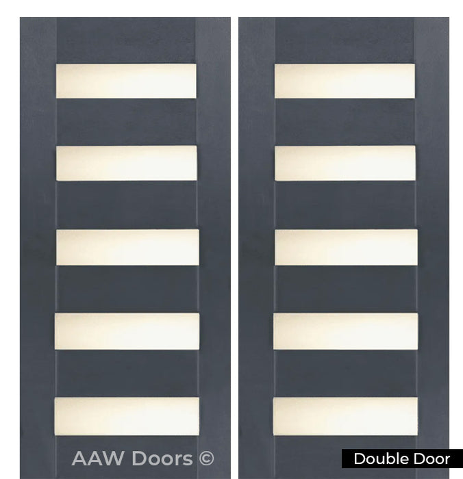 PU-5 Fiberglass Frosted in Black Pearl Entry Door