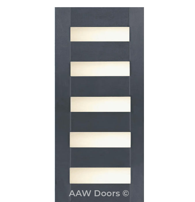 PU-5 Fiberglass Frosted in Black Pearl Entry Door