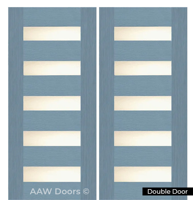 PU-5 Fiberglass Frosted in Gray Smoke Entry Door