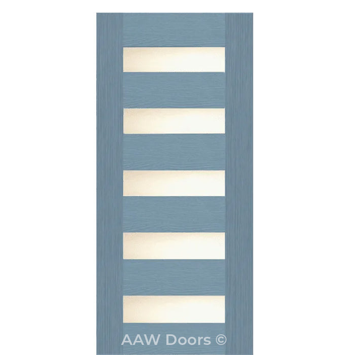 PU-5 Fiberglass Frosted in Gray Smoke Entry Door