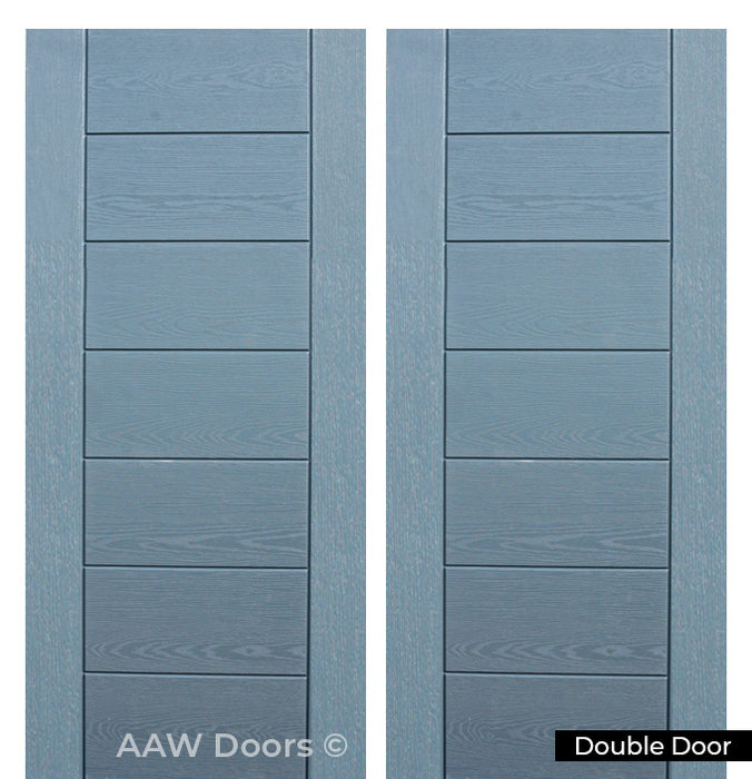 PU-7 Contemporary Fiberglass in Gray Entry Door
