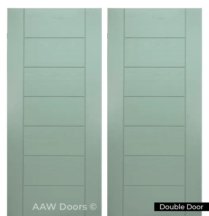 PU-7 Contemporary Fiberglass in Green Entry Door