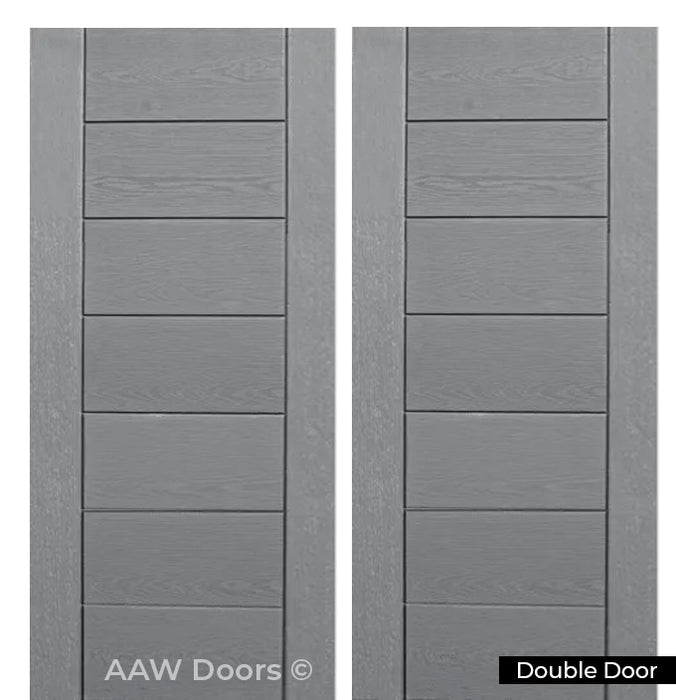PU-7 Contemporary Fiberglass in Smoke Gray Entry Door