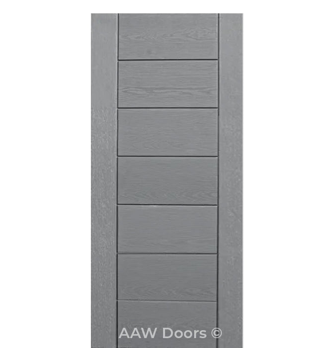 PU-7 Contemporary Fiberglass in Smoke Gray Entry Door