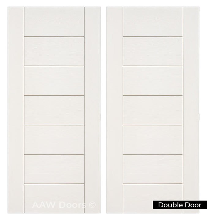 PU-7 White Exceptional Contemporary Fiberglass Entry Door