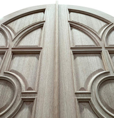 Aresto – Custom Modern Transitional Artistic Mahogany Wood Double Doors with Raised Panel and Raised Molding