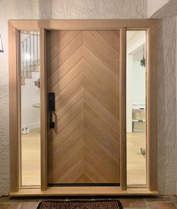 Chevron - Exterior Modern Entry Solid Wood Front Door — Lux Doors