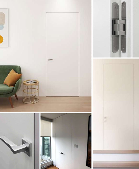 Invisio - Modern Solid Hidden Door Including Heavy Duty 3D Concealed Hinges and Hidden Aluminum Frame