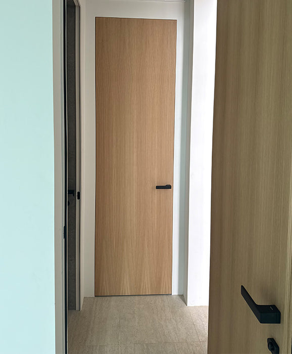 Invisio - Modern Rift Cut White Oak Hidden Door Including Heavy Duty 3D Concealed Hinges and Hidden Aluminum Frame