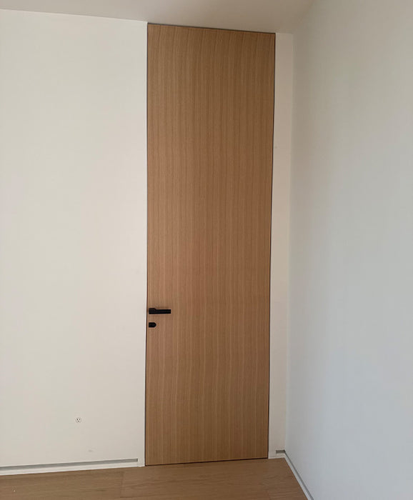 Invisio - Modern Rift Cut White Oak Hidden Door Including Heavy Duty 3D Concealed Hinges and Hidden Aluminum Frame