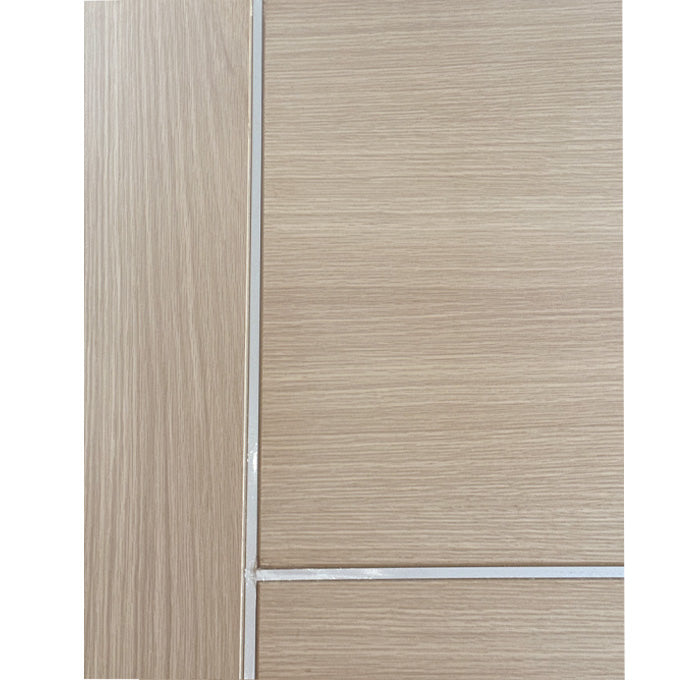 Mercury - Interior Modern White Oak Solid Wood Door with Slim Aluminum Inlay