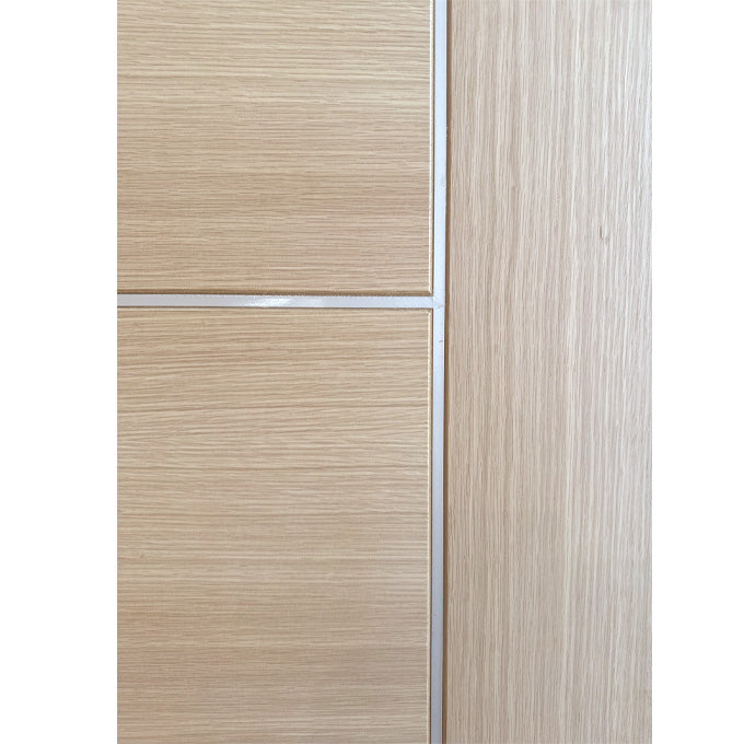 Mercury - Interior Modern White Oak Solid Wood Door with Slim Aluminum Inlay