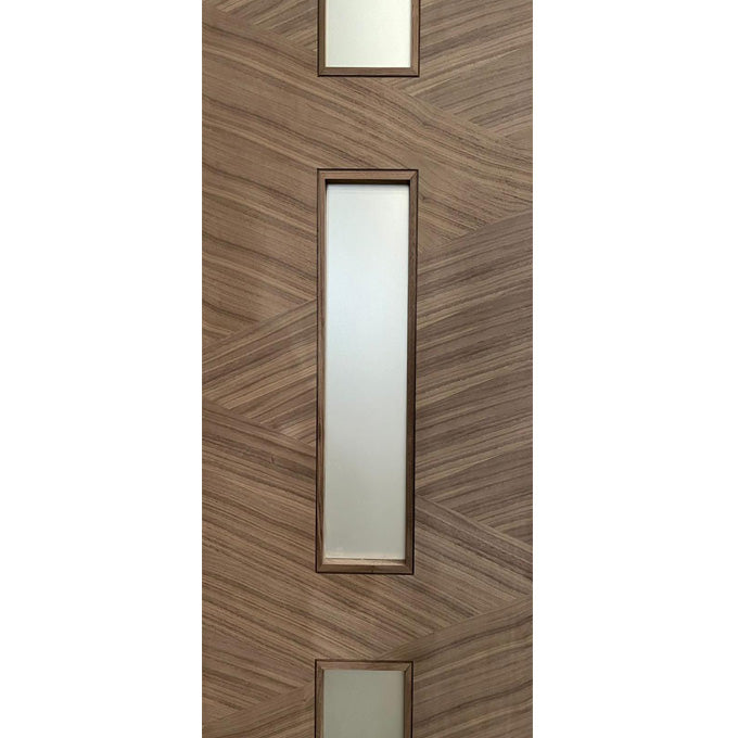 Zara - 3-Lite Interior Modern Walnut Stain Grade Door