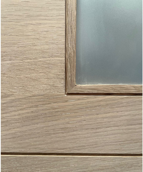 Madrid - Interior Modern White Oak Solid Wood Door with Obscure Lite