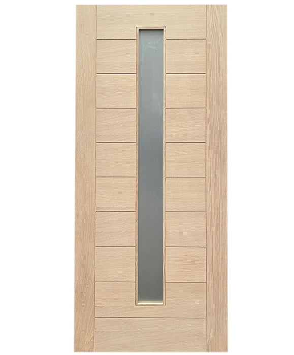 Madrid - Interior Modern White Oak Solid Wood Door with Obscure Lite