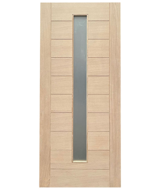 Madrid - Interior Modern White Oak Solid Wood Door with Obscure Lite ...