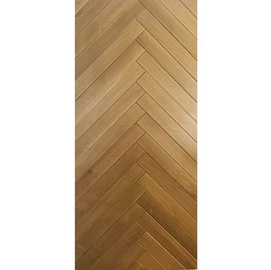 Milan - Interior Modern Herringbone Design White Oak Solid Wood Door