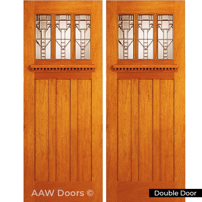 MODEL AC 701 B - Modern Mahogany Wood Entry Solid Door