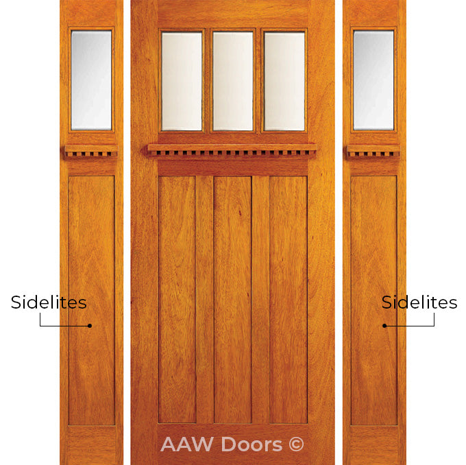 MODEL AC 701 Bevel - Craftsman Mahogany Wood Entry Solid Door