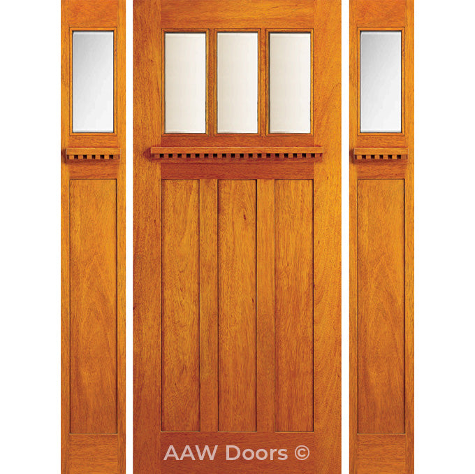 MODEL AC 701 Bevel - Craftsman Mahogany Wood Entry Solid Door