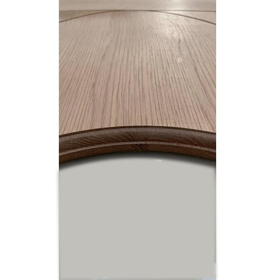 Oval - Exterior Modern Mahogany Wood & White Laminated Glass Entry Solid Front Door