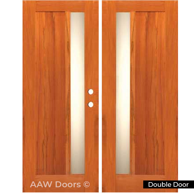 Retro 13 - Modern Mahogany Wood Entry Solid Door