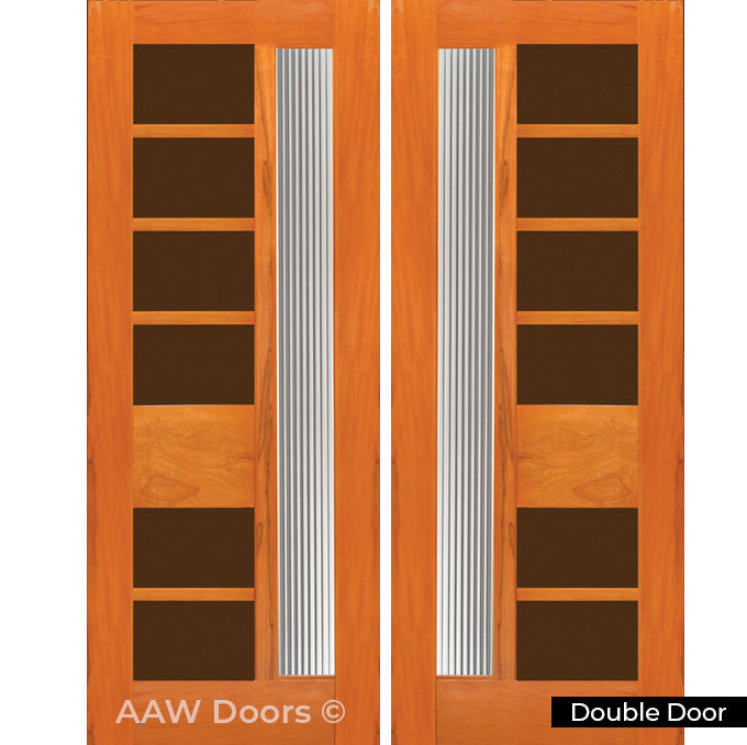 Retro 30 - Modern Mahogany Wood Entry Solid Door