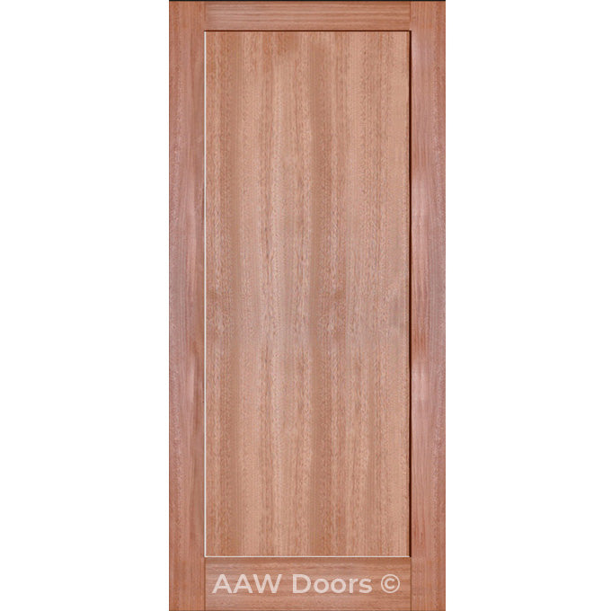 SH 13 - Interior Mahogany 1-Panel Shaker Mahogany Door