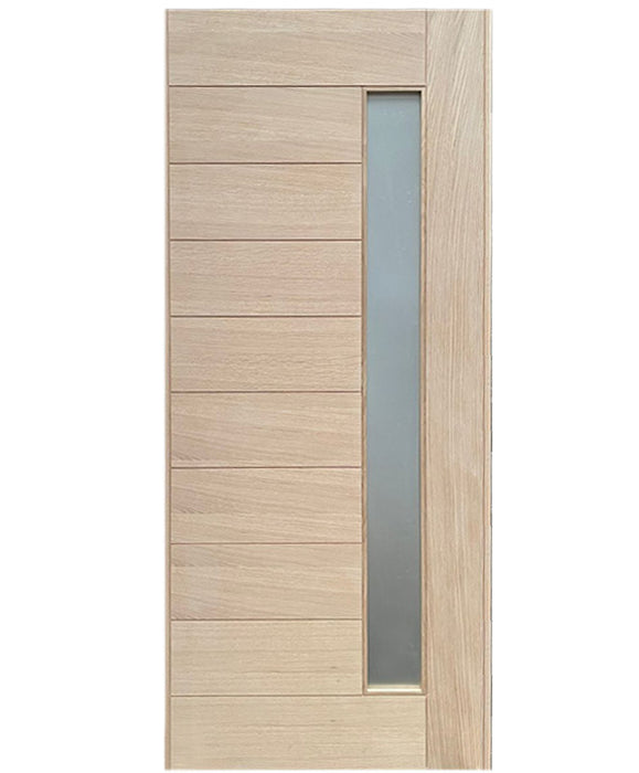 Toledo - Interior Modern White Oak Solid Wood Door with Obscure Lite